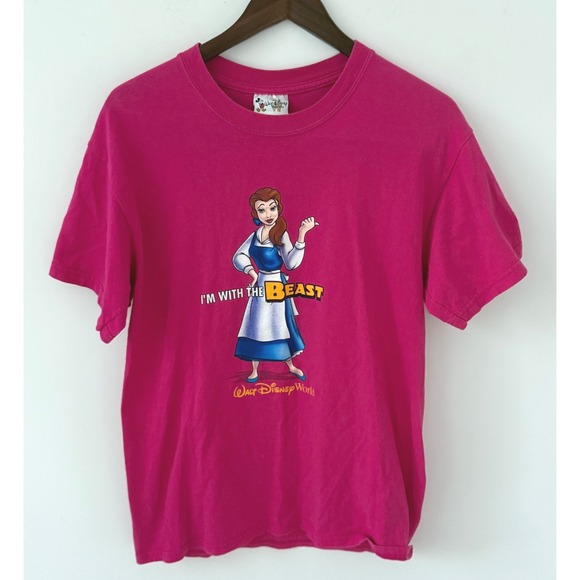 Vintage Q-TEES 'I'm With The Beast' Walt Disney World T-Shirt Made in USA Size S - Picture 1 of 6